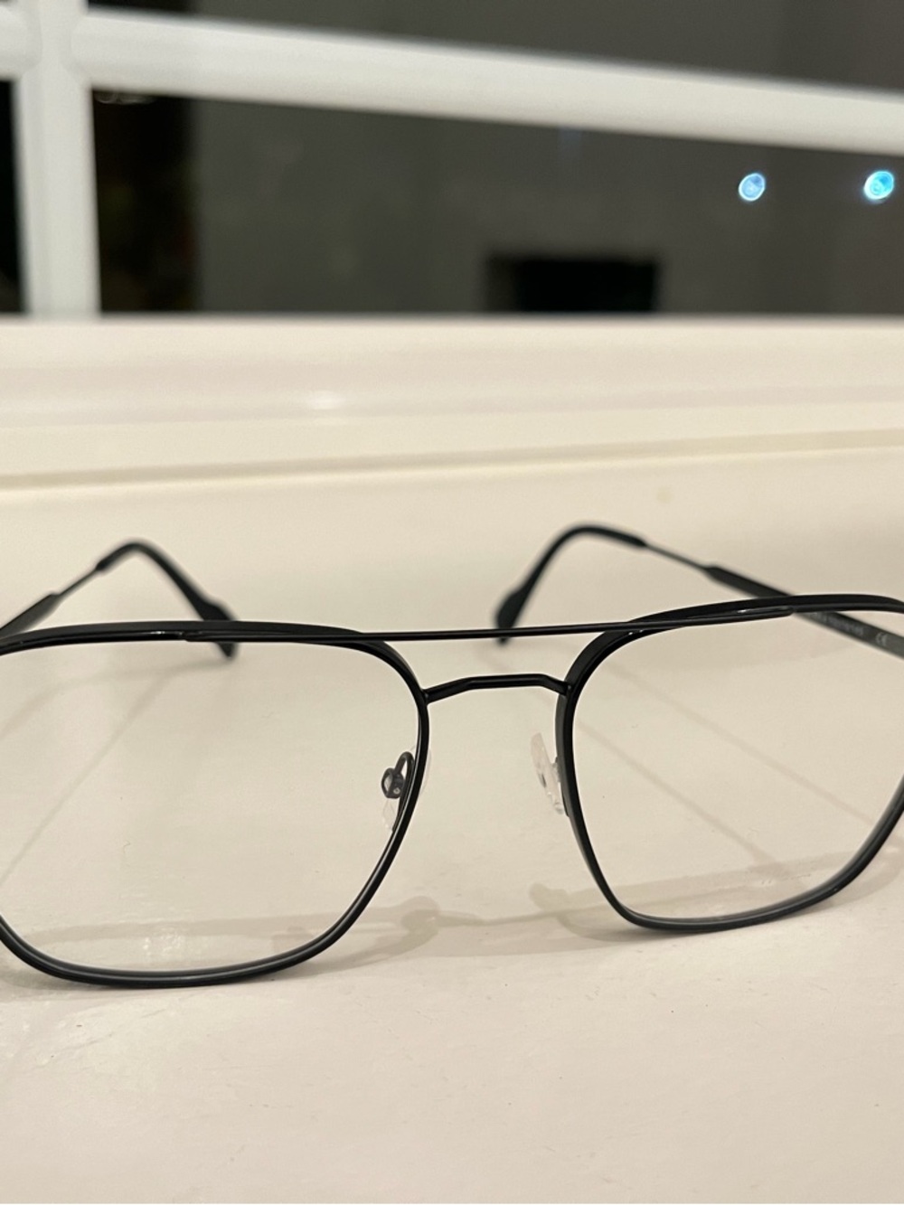 Black Metal Aviator Eyeglasses